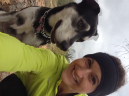 Running trails in the cold with Sky
