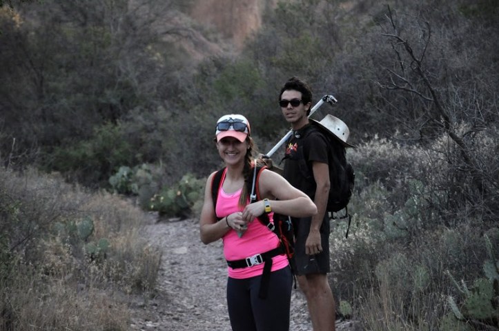 Hiking to beat sunset on The Window Trail